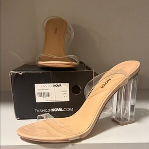 Fashion Nova Transparent Block Heels